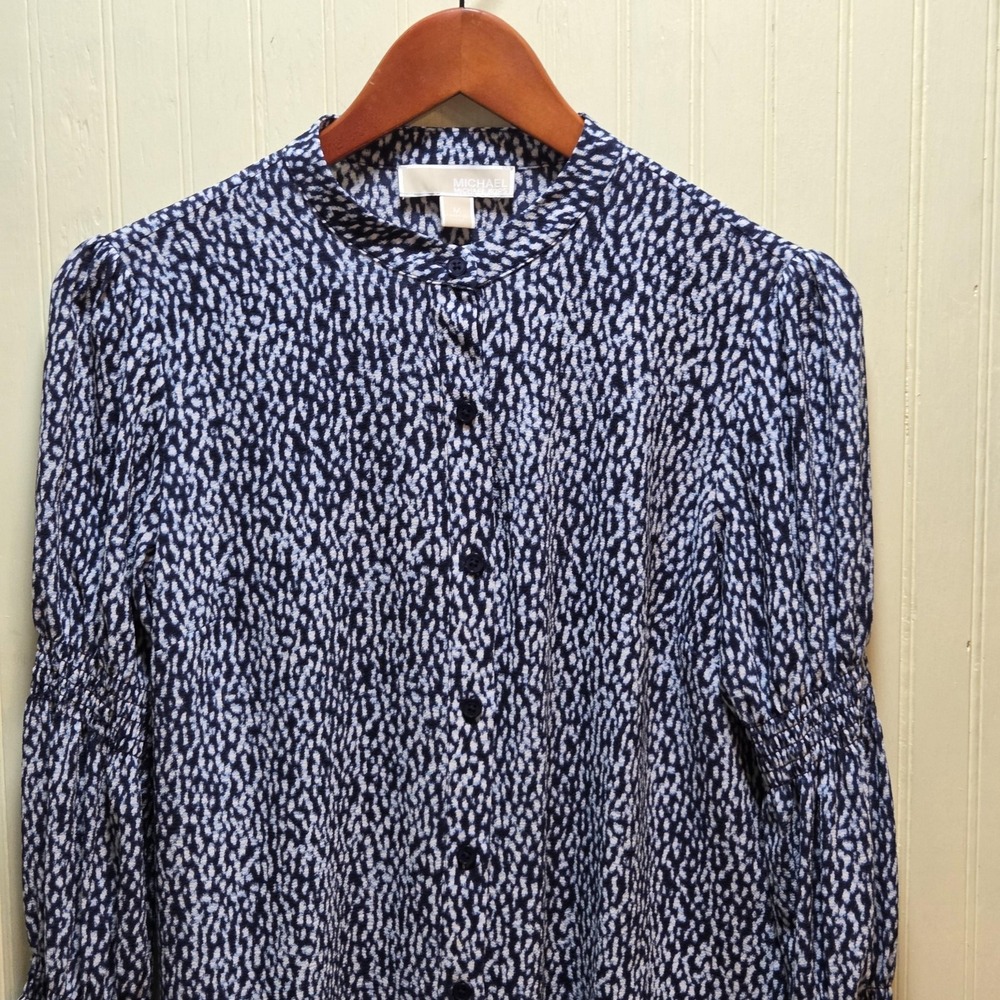 MICHAEL Michael Kors Tunic Blouse Womens‎ Medium Animal Print Bell Sleeve Top